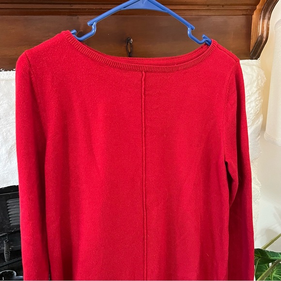 3/$25 💋 Croft & Barrow Red Women's Scoop Neck Sweater Size S - Picture 2 of 7